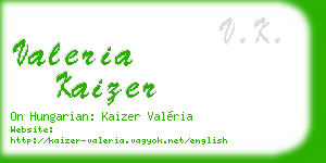 valeria kaizer business card