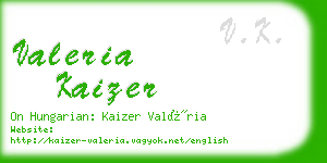 valeria kaizer business card
